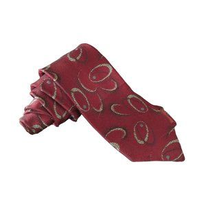 Vintage 1970s Peluso of Italy Red Amoeba Retro Hipster Disco Narrow Tie Necktie